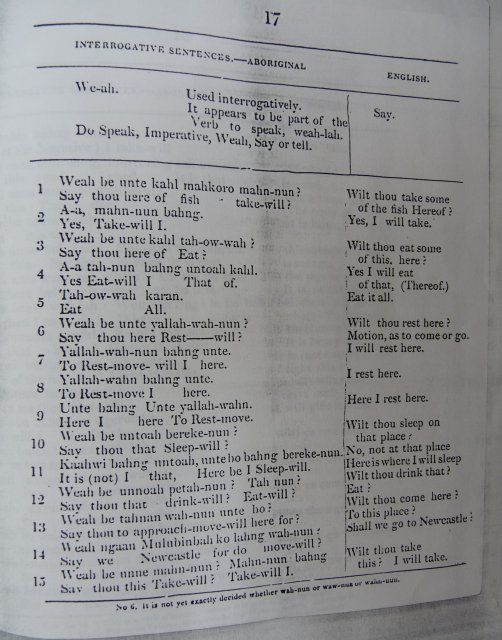 Dialect: Threlkeld c1827, Interrogative sentences p17